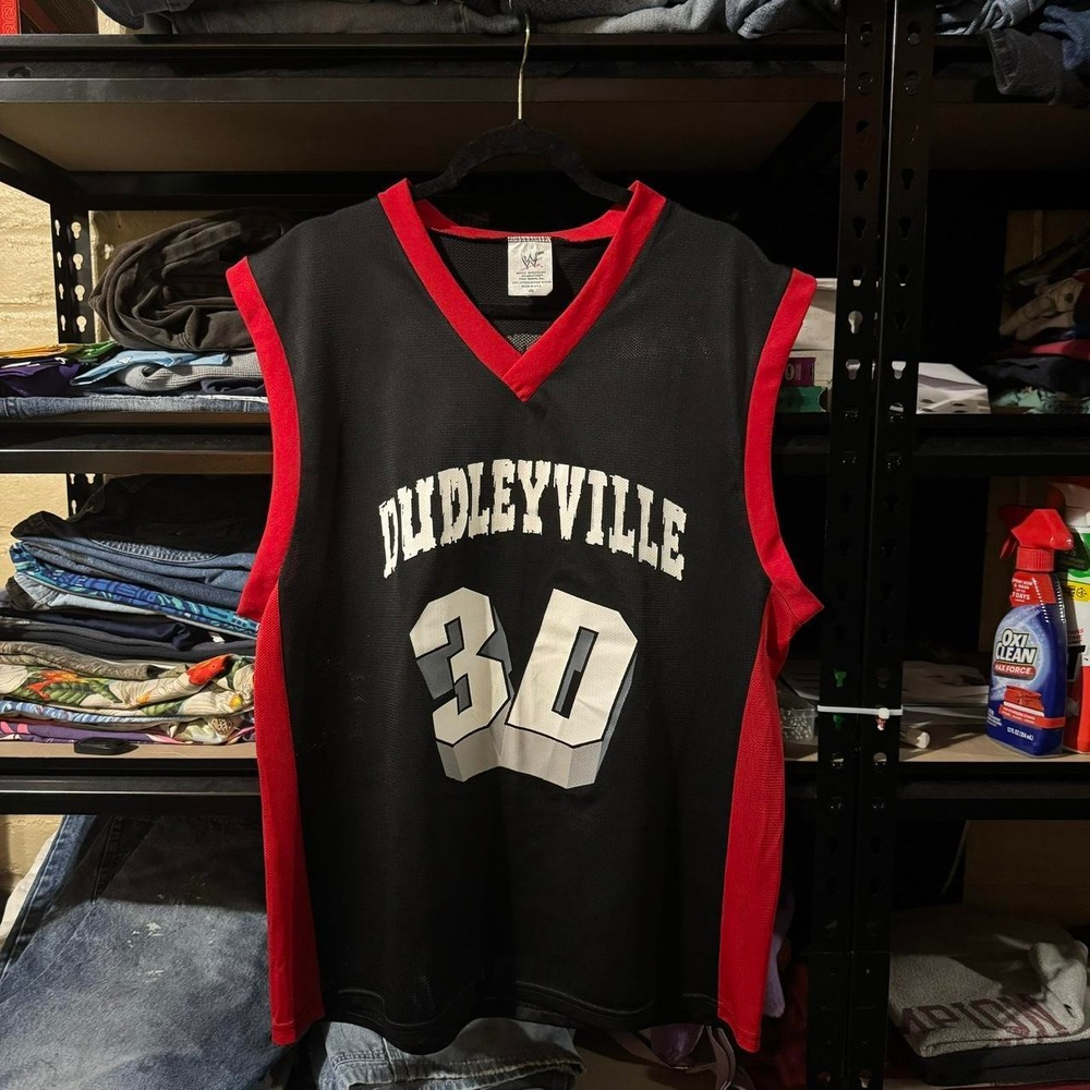 VINTAGE ProSphere WWF DUDLEYVILLE 3D Fashion Basketball DUDLEY BOYS Jersey - L